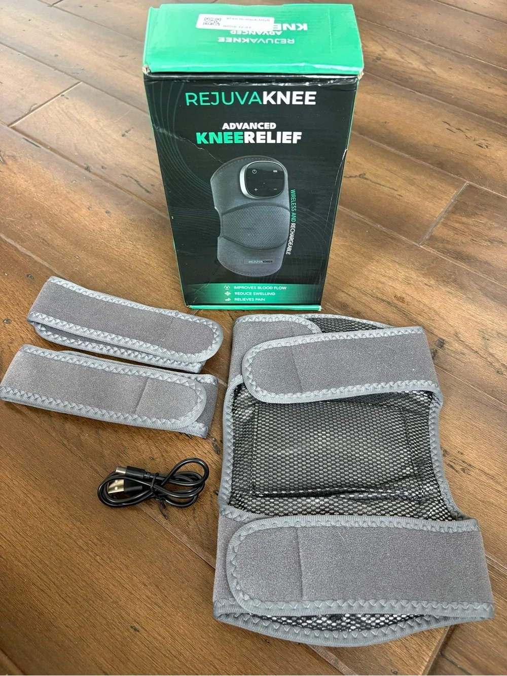RejuvaKnee Advanced Knee Relief Brace Wireless Rechargeable Heat Therapy New